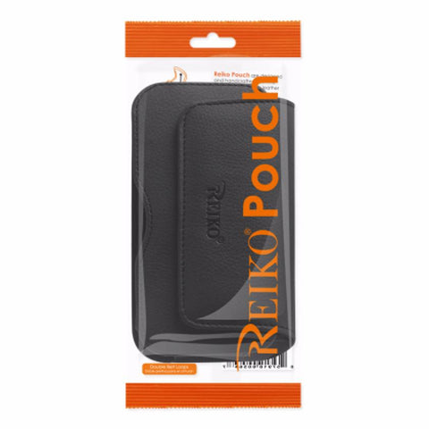 REIKO HORIZONTAL LEATHER POUCH SAMSUNG GALAXY NOTE 4 SLIM BLACK WITH BELT HOOPS AND MAGNETIC INNER SIZE: 6.19X3.24X0.48INCH