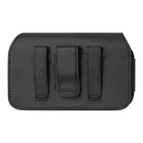 REIKO HORIZONTAL LEATHER POUCH MOTOROLA DROID X MB810 WITH METAL LOGO IN BLACK (5.42X2.98X0.79 INCHES PLUS)