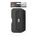 REIKO HORIZONTAL LEATHER POUCH MOTOROLA DROID X MB810 WITH METAL LOGO IN BLACK (5.42X2.98X0.79 INCHES PLUS)