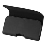 REIKO HORIZONTAL LEATHER POUCH SAMSUNG GALAXY S6/ S8 WITH EMBOSSED LOGO IN BLACK (6.05X3.18X0.67INCHES PLUS)