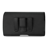 REIKO HORIZONTAL LEATHER POUCH SAMSUNG GALAXY S6/ S8 WITH EMBOSSED LOGO IN BLACK (6.05X3.18X0.67INCHES PLUS)