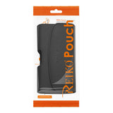 REIKO HORIZONTAL LEATHER POUCH SAMSUNG GALAXY S6/ S8 WITH EMBOSSED LOGO IN BLACK (6.05X3.18X0.67INCHES PLUS)