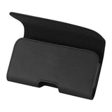 HORIZONTAL LEATHER POUCH IPHONE 6 PLUS/ 6S PLUS/ 7 PLUS/ SAMSUNG GALAXY S8 EDGE WITH EMBOSSED LOGO IN BLACK(6.62X3.46X0.68INCHES PLUS)