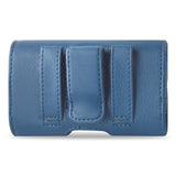 REIKO SMOOTH HORIZONTAL LEATHER POUCH NAVY IN CARDBOARD PACKAGING