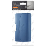 REIKO SMOOTH HORIZONTAL LEATHER POUCH NAVY IN CARDBOARD PACKAGING