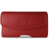 REIKO SMOOTH HORIZONTAL LEATHER POUCH RED COLOR IN CARDBOARD PACKAGING
