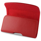 REIKO SMOOTH HORIZONTAL LEATHER POUCH RED COLOR IN CARDBOARD PACKAGING