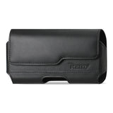 REIKO HORIZONTAL LEATHER POUCH SAMSUNG GALAXY S5 WITH Z LID PATTERN WITH EMBOSSED LOGO IN BLACK (5.99x3.25x0.72 INCHES PLUS)