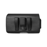 REIKO HORIZONTAL LEATHER POUCH XXL WITH Z LID PATTERN WITH EMBOSSED LOGO IN BLACK (5.12X2.91X0.94 INCHES PLUS)