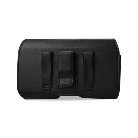 HORIZONTAL Z LID LEATHER POUCH BLU STUDIO 5.0 IN BLACK (6X3.42X0.78 INCHES PLUS)