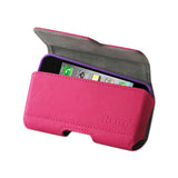 HORIZONTAL Z LID LEATHER POUCH IPHONE4 IN HOT PINK (4.72X2.56X0.59 INCHES PLUS)