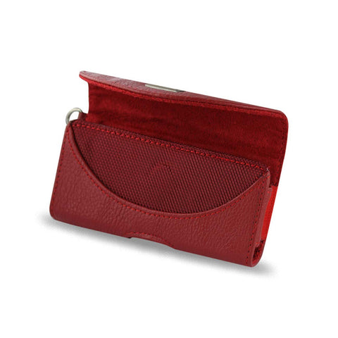 HORIZONTAL POUCH HP146 IPHONE 4G PLUS RED CELL PHONE WITH COVER 4.5X2.4X0.4 INCHES