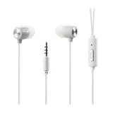 REIKO IN EAR HEADPHONES WITH BRAIDED CABLE AND MIC IN WHITE