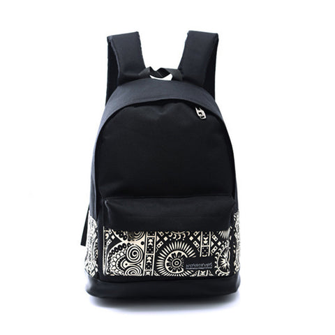 1PC Boys Girls Unisex Canvas Rucksack Backpack School Book Shoulder Bag