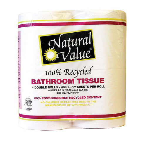 Natural Value Recycled Bathroom Tissue - Case of 12