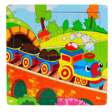 Wooden Kids 16 Piece Jigsaw Toys For Children Education And Learning Puzzles Toys