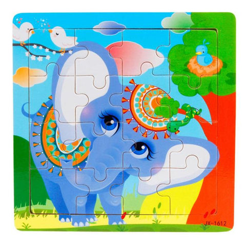 Wooden Kids 16 Piece Jigsaw Toys For Children Education And Learning Puzzles Toys