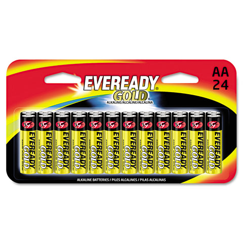Gold Alkaline Batteries, Aa, 24 /pk