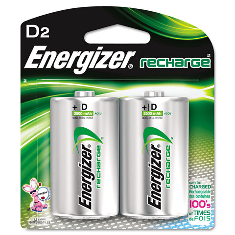 Nimh Rechargeable Batteries, D, 2 Batteries/pack