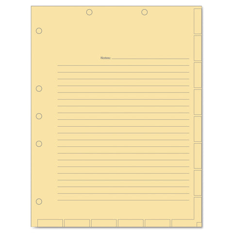 Medical Chart Index Divider Sheets, 8-1/2 X 11, Manila, 400/box