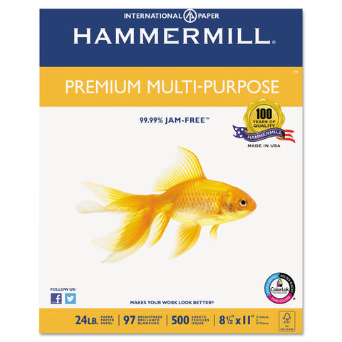 Premium Multipurpose Paper, 24-Lb., 8-1/2 X 11, White, 2500/carton