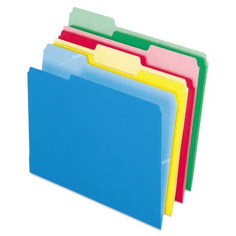 Cutless File Folders, 1/3 Cut Top Tab, Letter, Assorted, 100/box