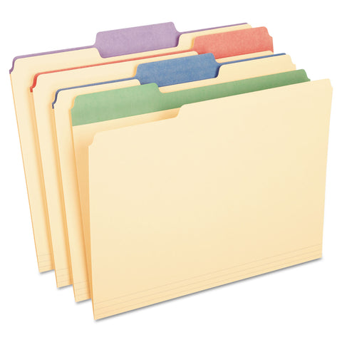 Color Tab File Folders, 1/3 Cut, 3/4" Exp., Letter, 50/bx