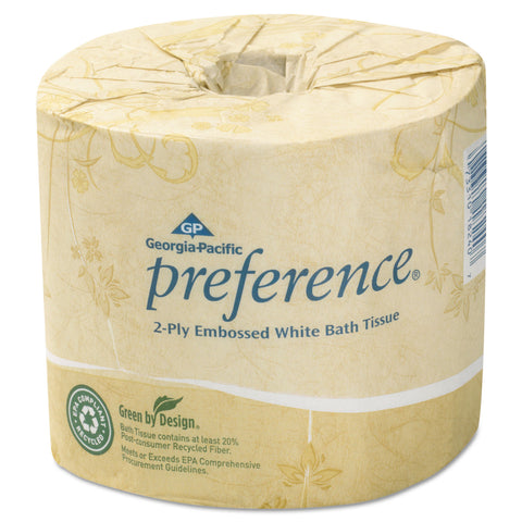 Embossed 2-Ply Bathroom Tissue, 550 Sheet/roll, 80 Rolls/carton