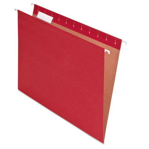 Earthwise By Pendaflex Recycled Hanging File Folder, 1/5 Cut, Ltr, Red, 25/bx