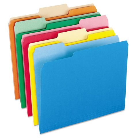 Colored File Folders, 1/3 Cut Top Tab, Letter, Assorted Colors, 100/box