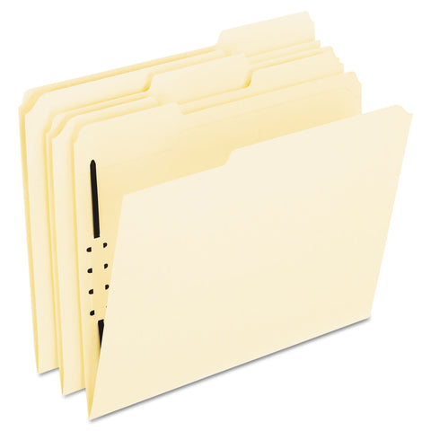 Fastener Folders, 1 Fastener, 1/3 Cut Tabs, Letter, Manila, 50/box