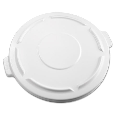 Vented Round Brute Flat Top Lid, 24 1/2 X 1 1/2, White