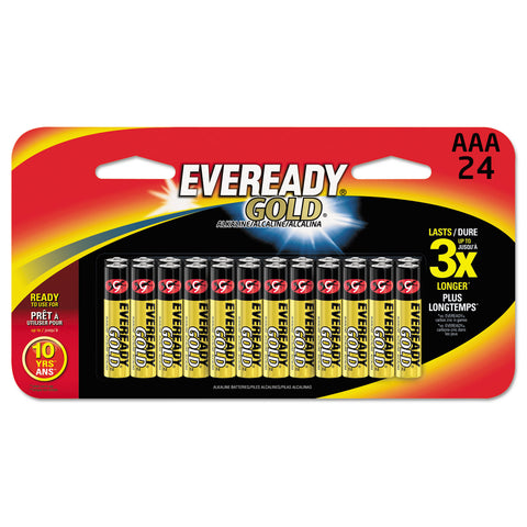 Gold Alkaline Batteries, Aaa, 24/pk