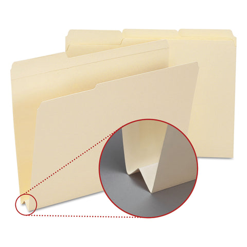 Heavyweight File Folders, 1/3 Tab, 1 1/2 Inch Expansion Letter, Manila, 50/box