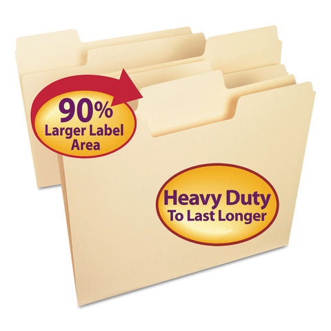 Supertab Heavyweight Folder, Manila, 1/3 Cut, Letter, 50/bx