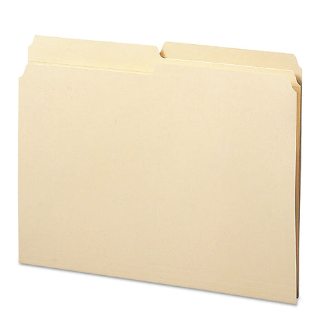 Folders, 1/2 Cut Assorted, Reinforced Top Tab, Letter, Manila, 100/box