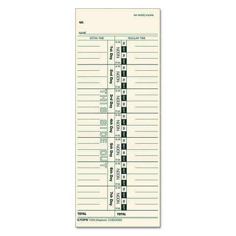 Acroprint/cincinnati/lathem/simplex/stromberg Time Card 3 1/2 X 9, 500/box