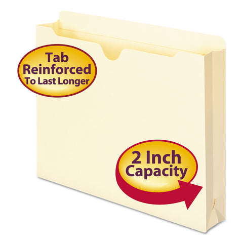 Manila File Jackets, 2" Exp, Letter, 11 Point, Manila, 50/box