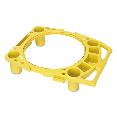 Standard Rim Caddy, 4-Comp, Fits 32 1/2" Dia Cans, 26 1/2w X 6 3/4h, Yellow