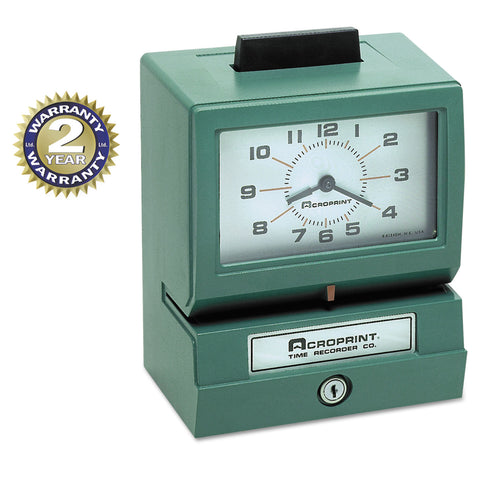 Model 125 Analog Manual Print Time Clock With Month/date/0-23 Hours/minutes