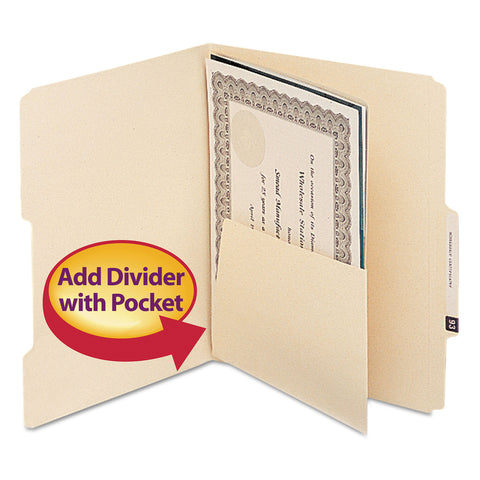 Mla Self-Adhesive Folder Dividers With 5-1/2 Pockets On Both Sides, 25/pack