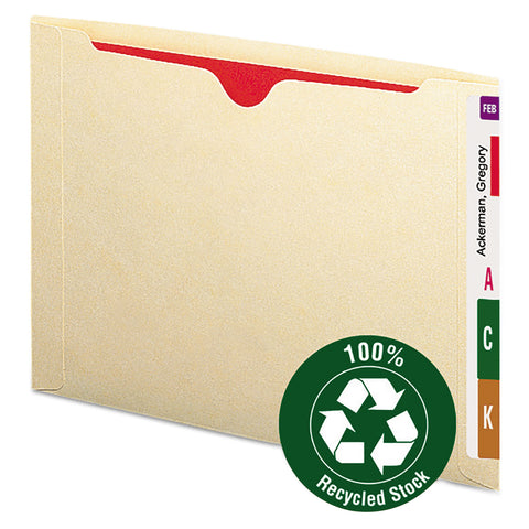 100% Recycled End Tab File Jackets, Letter, Manila, 50/box