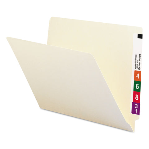 Shelf Folders, Straight Cut, Single-Ply End Tab, Letter, Manila, 100/box