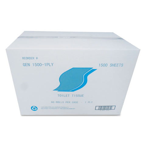 Small Roll Bath Tissue, 1-Ply, 1500 Sheets/roll, 1.64 In Core, 60/carton