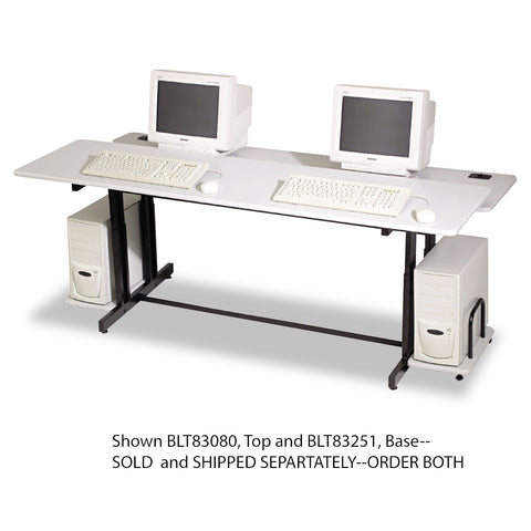 Split-Level Computer Training Table Base, 72w X 36d X 33h, Black (box Two)