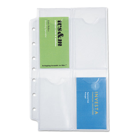 Business Card Holders For Looseleaf Planners, 5 1/2 X 8 1/2, 5/pack