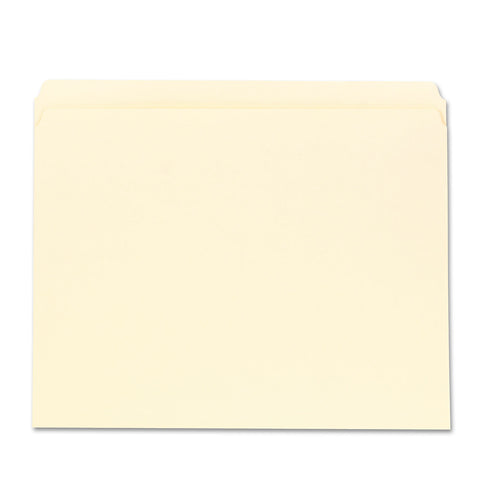 File Folders, Straight Cut, One-Ply Top Tab, Letter, Manila, 100/box