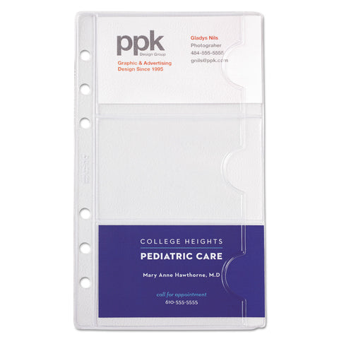 Business Card Holders For Looseleaf Planners, 3 3/4 X 6 3/4, 5/pack