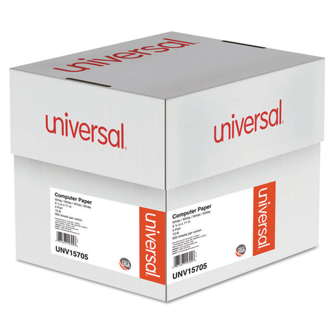 4-Part Carbonless Paper, 15lb, 9-1/2 X 11, Perforated, White, 900 Sheets