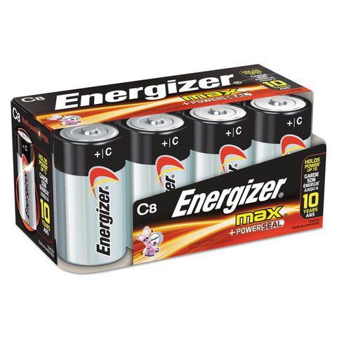 Max Alkaline Batteries, C, 8 Batteries/pack